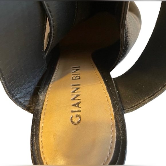 GIANNI BINI Black Ankle Strap Stiletto Heel Booties Women’s Size 5.5 - Picture 7 of 12